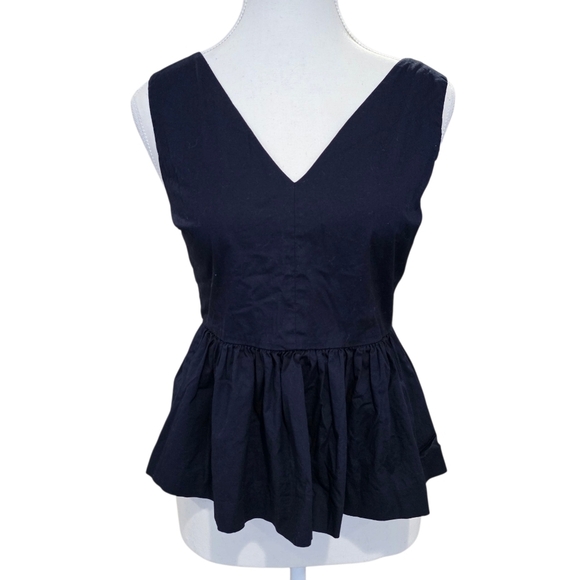 J Crew Always Blue Peplum Tank Top Size 0P - Picture 2 of 8